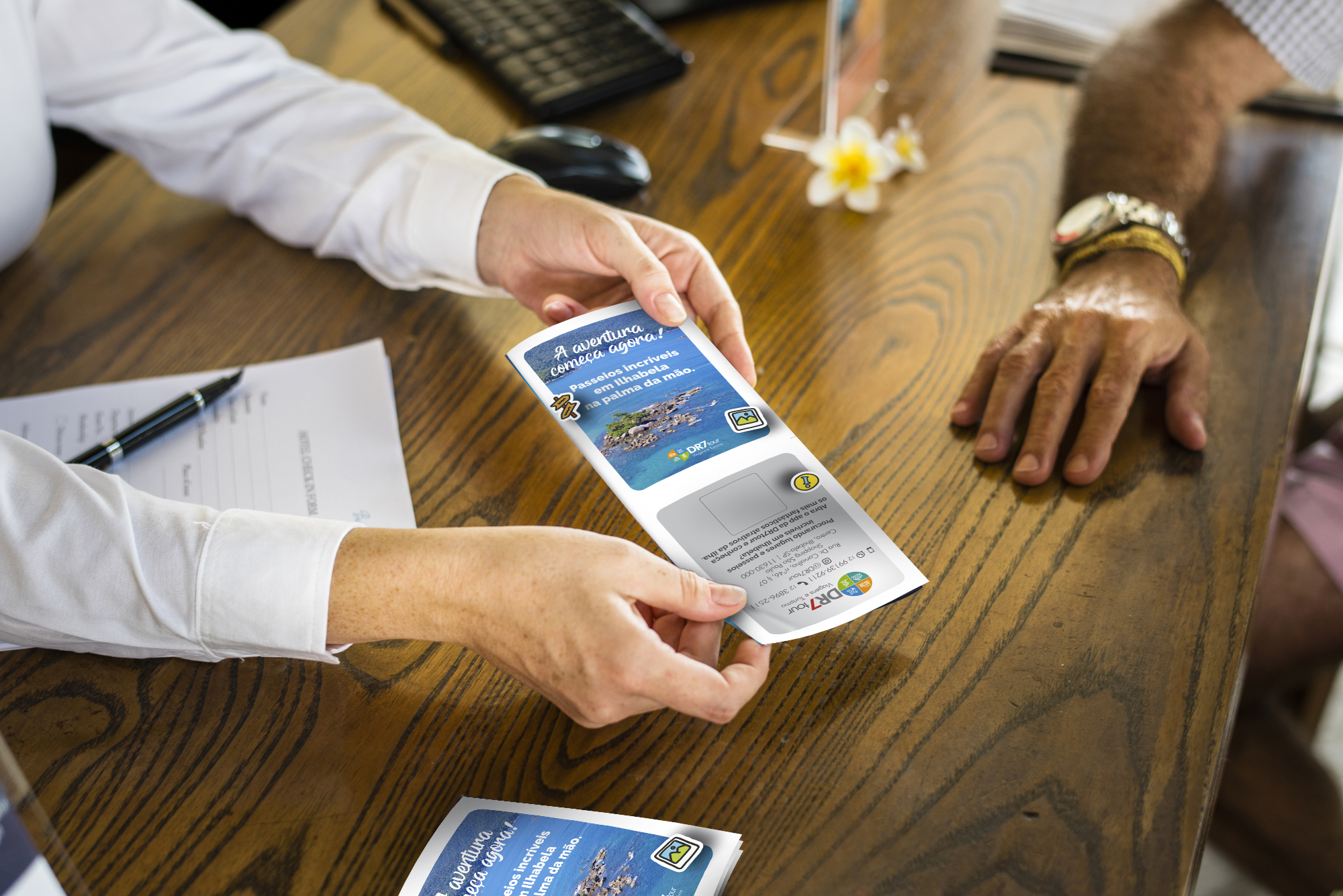 Guest booking a tour at a hotel
